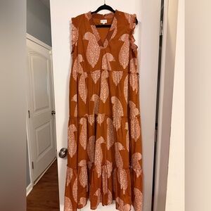 Wonderly Terracotta Paisley Maxi Dress